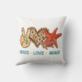 平和、愛、ビーチ |夏の雰囲気 |ヴィンテージ クッション (裏面)