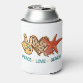 平和、愛、ビーチ |夏の雰囲気 |ヴィンテージ 缶クーラー (缶裏面)