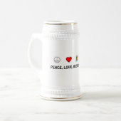 平和、愛、ビール及びプレッツェルステイン ビールジョッキ (正面左)