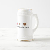 平和、愛、ビール及びプレッツェルステイン ビールジョッキ (正面右)