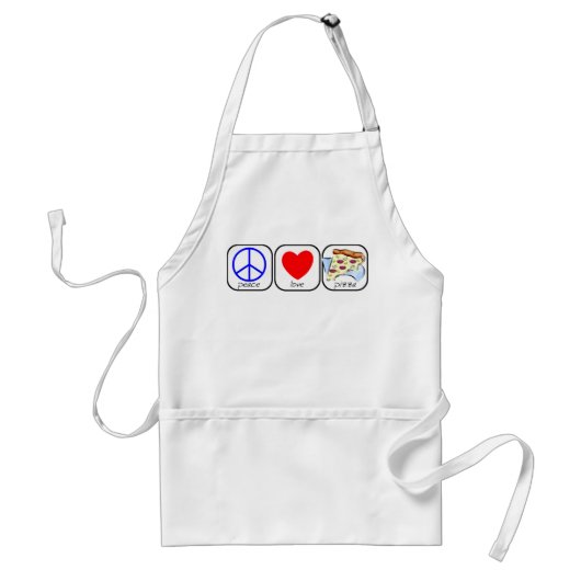 平和、愛、ピザ スタンダードエプロン (正面)