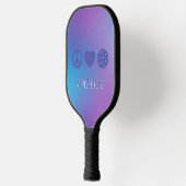 「平和、愛、ピックボール」カスタムブルーパープル ピックルボールラケット (左)