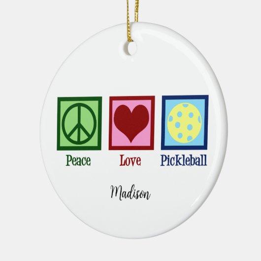 平和 愛 ピックルボール かわいい オーダーメイド セラミックオーナメント (左)