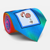 平和、愛、ピンクのフラミンゴ ネクタイ (ロール)