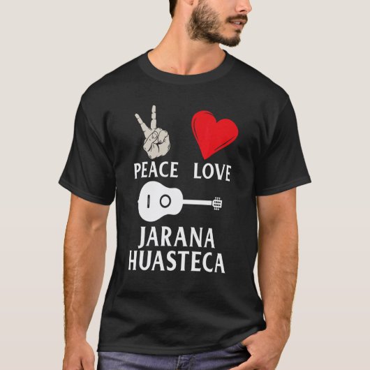 平和 愛 フアラナ・ワステカ ギター 楽器 音楽 Tシャツ (正面)