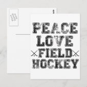 平和、愛、フィールドホッケー ポストカード (正面/裏面)