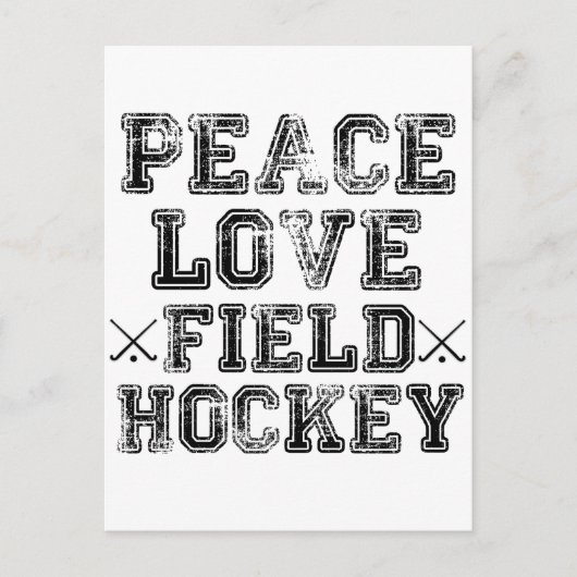 平和、愛、フィールドホッケー ポストカード (正面)