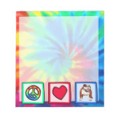 平和、愛、ブルドッグ ノートパッド (正面)