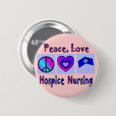 平和、愛、ホスピス·看護 缶バッジ (正面&裏面)