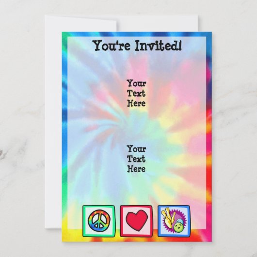 平和、愛、ボーリング 招待状 (正面)