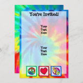 平和、愛、ボーリング 招待状 (正面/裏面)