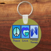 平和、愛、マッサージセラピーギフト キーホルダー (正面)