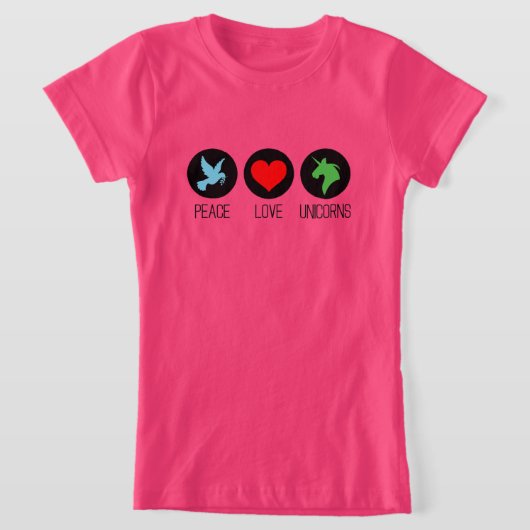 平和 愛 ユニコーン Tシャツ (レイダウン)
