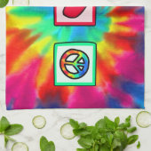 平和、愛、ヨガ キッチンタオル (折り畳み)