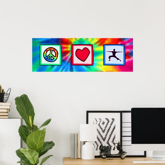 平和、愛、ヨガ ポスター (ホームオフィス)