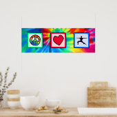 平和、愛、ヨガ ポスター (キッチン)