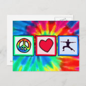 平和、愛、ヨガ ポストカード (正面/裏面)