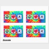 平和、愛、ヨガ 長方形シール (シート)