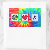 平和、愛、ヨガ 長方形シール (バッグ)