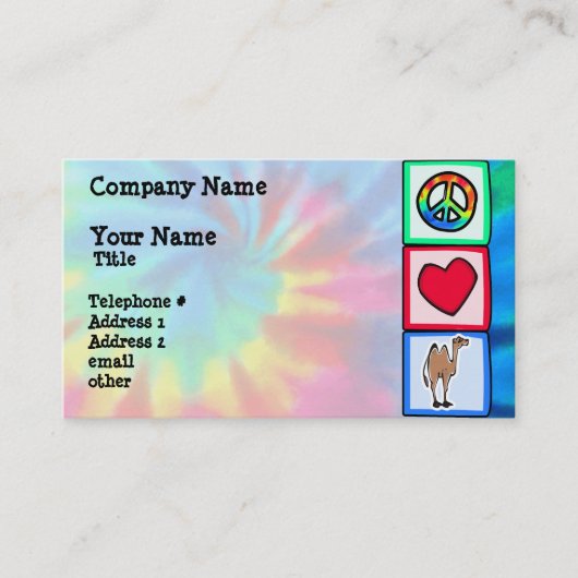 平和、愛、ラクダ 名刺 (正面)