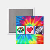 平和、愛、ラグビーフットボール マグネット (正面/裏面)