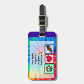 平和、愛、ランニング ラゲッジタグ (正面縦)