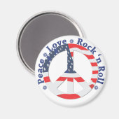 平和、愛、ロックンロール マグネット (正面/裏面)