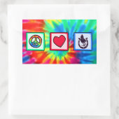 平和、愛、ロデオ 長方形シール (バッグ)