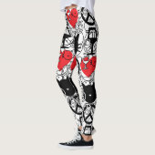 平和、愛、ワインおよび猫 レギンス (左)