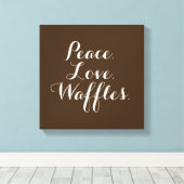 平和。愛.ワッフル。12"x12"ウォールアート キャンバスプリント (インサイチュ (ウッドフロア))