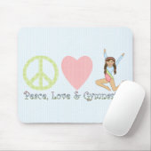 平和、愛、体操ブルネット マウスパッド (マウス)