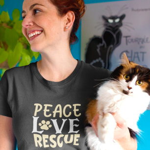 平和 愛 保護犬 猫好き Tシャツ