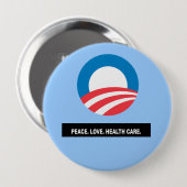 平和。愛.健康気に。見出し 缶バッジ (正面&裏面)