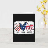 平和 愛 元気 アメリカ国旗 7月4日 チアリーディング カード (黄色い花)