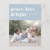 平和 愛 光 水色 ハヌカの写真 シーズンポストカード (正面)