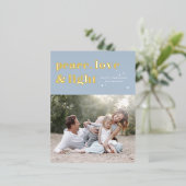 平和 愛 光 水色 ハヌカの写真 箔シーズンポストカード (立ち正面)