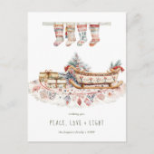 平和、愛、光 | Bohoクリスマスの願い シーズンポストカード (正面)