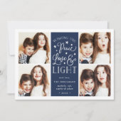 平和、愛、光 | Hanukkahフォトカード シーズンカード (正面)