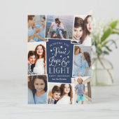平和、愛、光 | Hanukkahフォトコラージュ シーズンカード (スタンド正面)