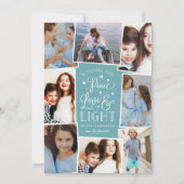 平和、愛、光 | Hanukkahフォトコラージュ シーズンカード (正面)