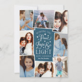 平和、愛、光 | Hanukkahフォトコラージュ シーズンカード (正面)