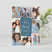 平和、愛、光 | Hanukkahフォトコラージュ シーズンカード (スタンド正面)