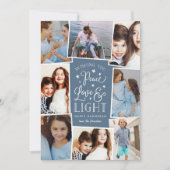 平和、愛、光 | Hanukkahフォトコラージュ シーズンカード (正面)