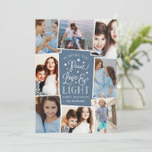 平和、愛、光 | Hanukkahフォトコラージュ シーズンカード (スタンド正面)