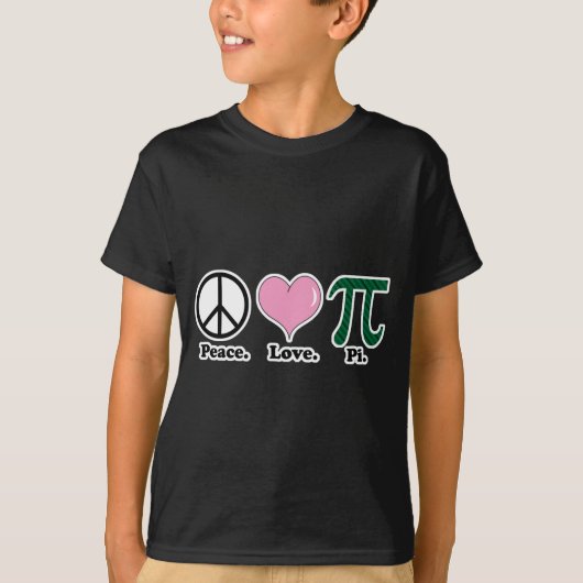 平和 愛 円周率 Tシャツ (正面)