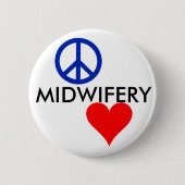 平和、愛、助産術2 缶バッジ (正面)