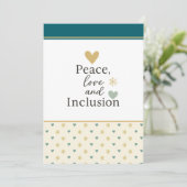 平和 愛 包摂 | インクルーシブ ホリデー シーズンカード (スタンド正面)