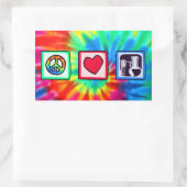 平和、愛、化学 長方形シール (バッグ)