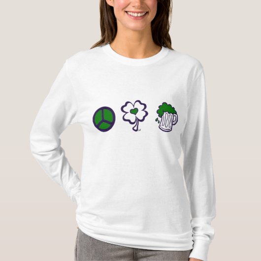 平和、愛、及びビール Tシャツ (正面)