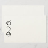 平和、愛、及び犬 便箋 (正面/裏面)